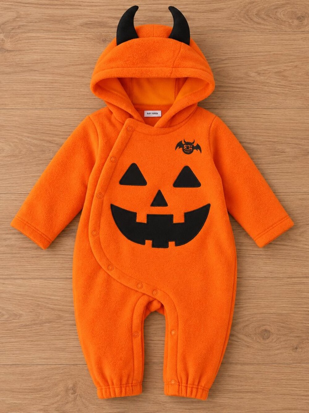 Orange Baby Pumpkin Hooded Halloween Romper Costume